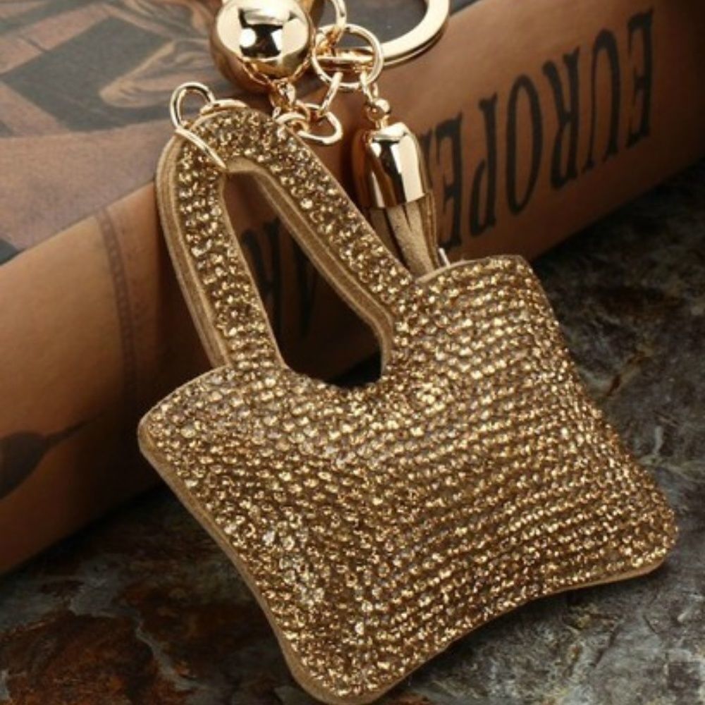 Keychain Gold Handbag Rhinestone Pendant 4 for $20